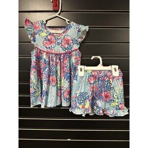 EUC Charlie’s Project Girls Bright Floral 2 Piece Lounge Set, Size 4